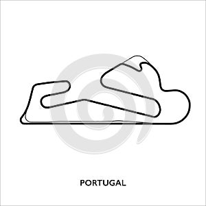 Lisbon circuit, Portugal. Motorsport race track vector map