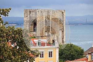 Lisbon city view with Se Cathedral photo