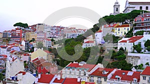 Lisbon cityscape skyline Portugal at sunset