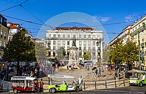 Lisbon Luis de Camoes Square in Early Morning