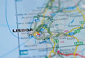 Lisbon on map