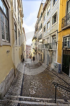 Lisbon Narrow Street in Bairro Alto