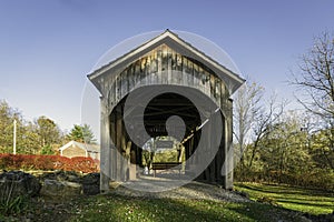 Front view of Church Hill Road Covered Bridge