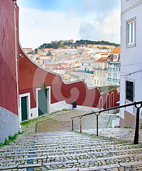 Lisbon Old Town empty street