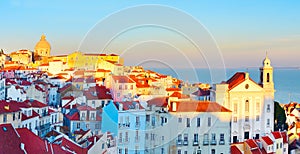 Lisbon Old Town panorama, Portugal