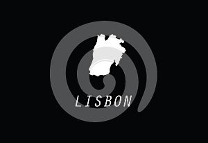 Lisbon outline map Portugal region