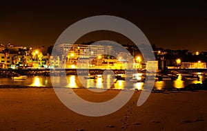 Lisbon Outskirts, Night City Waterfront, Cove from Old Fishermen Beach