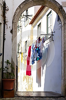 Lisbon picturesque views of the drying clothes