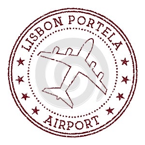 Lisbon Portela Airport stamp. photo