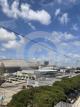 Lisbon, Portugal - April 10, 2024: Telecabine Lisboa in the Park of Nations