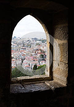 Lisbon, Portugal through castle window