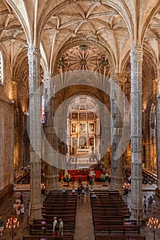 Lisbon, Portugal. Church of the Jeronimos Monastery or Abbey aka Santa Maria de Belem photo