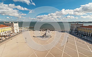 Lisbon Portugal city skyline at Arco da Rua Augusta photo