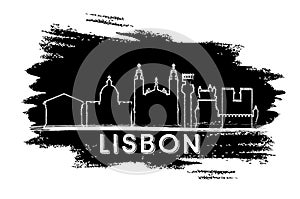 Lisbon Portugal City Skyline Silhouette. Hand Drawn Sketch