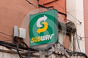 Subway restaurant sign