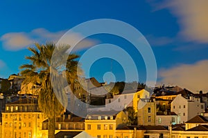 Lisbon, Portugal - Evening Cityscape of Alfama