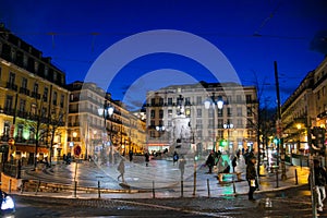 LISBON, PORTUGAL - January 27, 2011: Luis de Camoes square, Barrio Alto