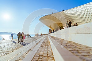 Lisbon, Portugal - 12/28/18: Maat entrance, Museum of Art, Architecture and Technology