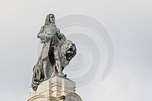 Lisbon, Portugal, monument on the Marques de Pombal square photo