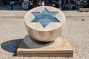 Monument to victims of Jewish pogrom on April 19 1506 in Lisbon, Portugal