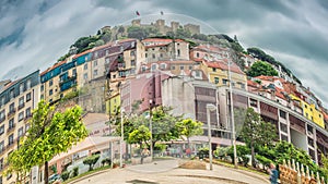 Lisbon, Portugal skyline towards Sao Jorge Castle.