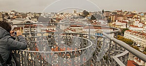 Lisbon, Portugal - at the top of the Santa Justa Lift.