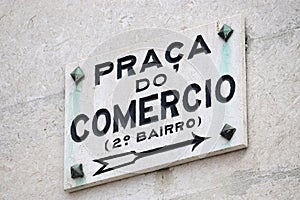 Lisbon - Praca do Comercio sign