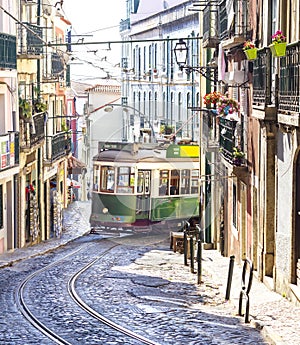 Lisbon Remodelado tram dating from the 1930s photo