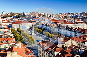 Lisbon - Rossio square at day, Portugal