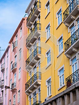 Lisbon\'s Spectrum - Close-Up of Vibrantly Hued Buildings