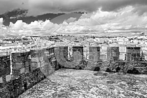 Lisbon from Saint Lawrence tower at Castelo de Sao Jorge (Portugal)