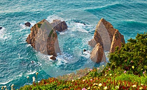 Lisbon, Sintra, Portugal. Ursa Beach at atlantic coast of Ocean