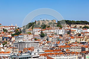 Lisbon skyline, Portugal. , the Baixa, Alfama and Mouraria Districts photo