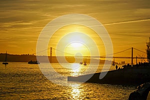 Lisbon: Sunset over Ponte 25 de Abril