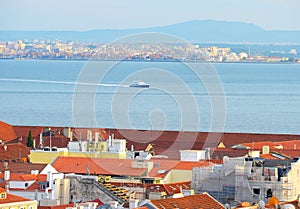 Lisbon to Almada ferry. Portugal