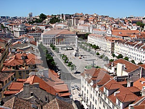 Lisbon view, the Rossio square