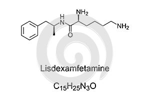 Lisdexamfetamine, chemical structure and formula