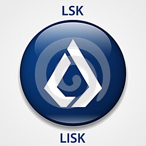 LISK cryptocurrency blockchain icon. Virtual electronic, internet money or cryptocoin symbol, logo