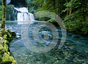 The Lison's source waterfall in France