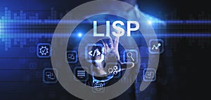 Lisp programming language software mobile application and web development concept