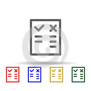 List add no multi color style icon. Simple thin line, outline vector of web icons for ui and ux, website or mobile application