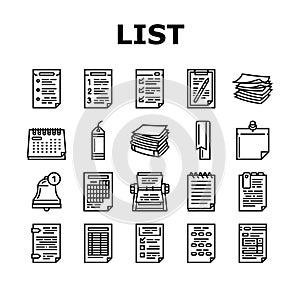 list check document tick icons set vector