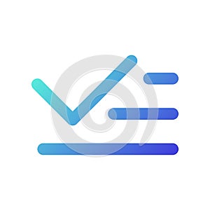 List and checkmark pixel perfect gradient linear ui icon