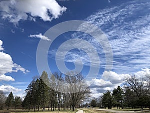 Deep Blue Sky with Various White Clouds photo