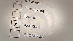 List of gender sexuality form for government document - Asexual version