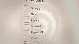 List of gender sexuality form for government document - Generic Version