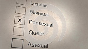 List of gender sexuality form for government document - Pansexual version