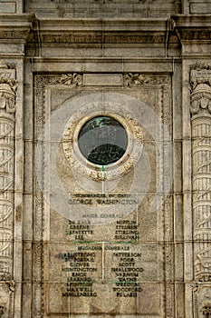 The List of High-Ranking Officials at the National Memorial Arch at Valley Forge National Historical Park