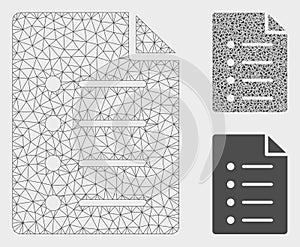 List Page Vector Mesh Carcass Model and Triangle Mosaic Icon