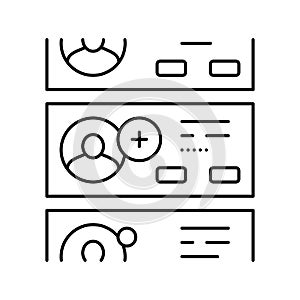 list of prospective friends line icon vector illustration